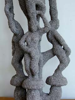 Wax original with six layers of shell First coat of coarse sand. The wax original is still descernable in form.